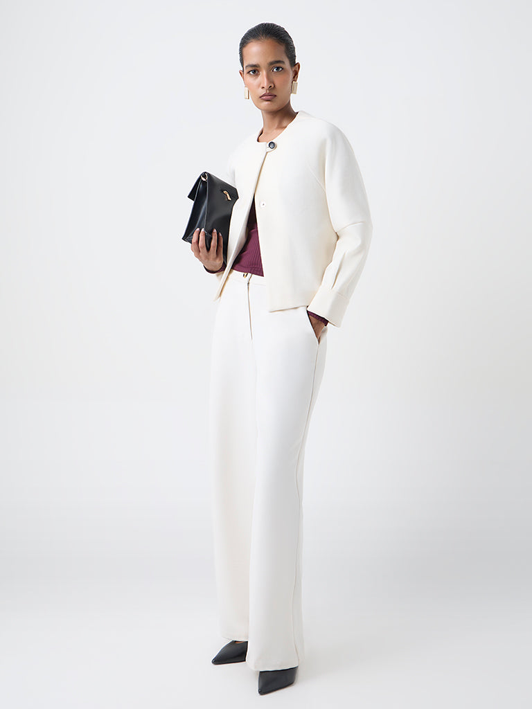 Wardrobe Off-White Solid Jacket