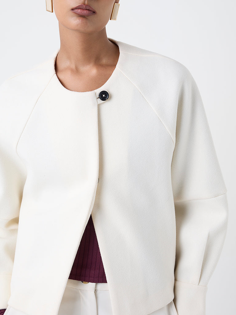 Wardrobe Off-White Solid Jacket