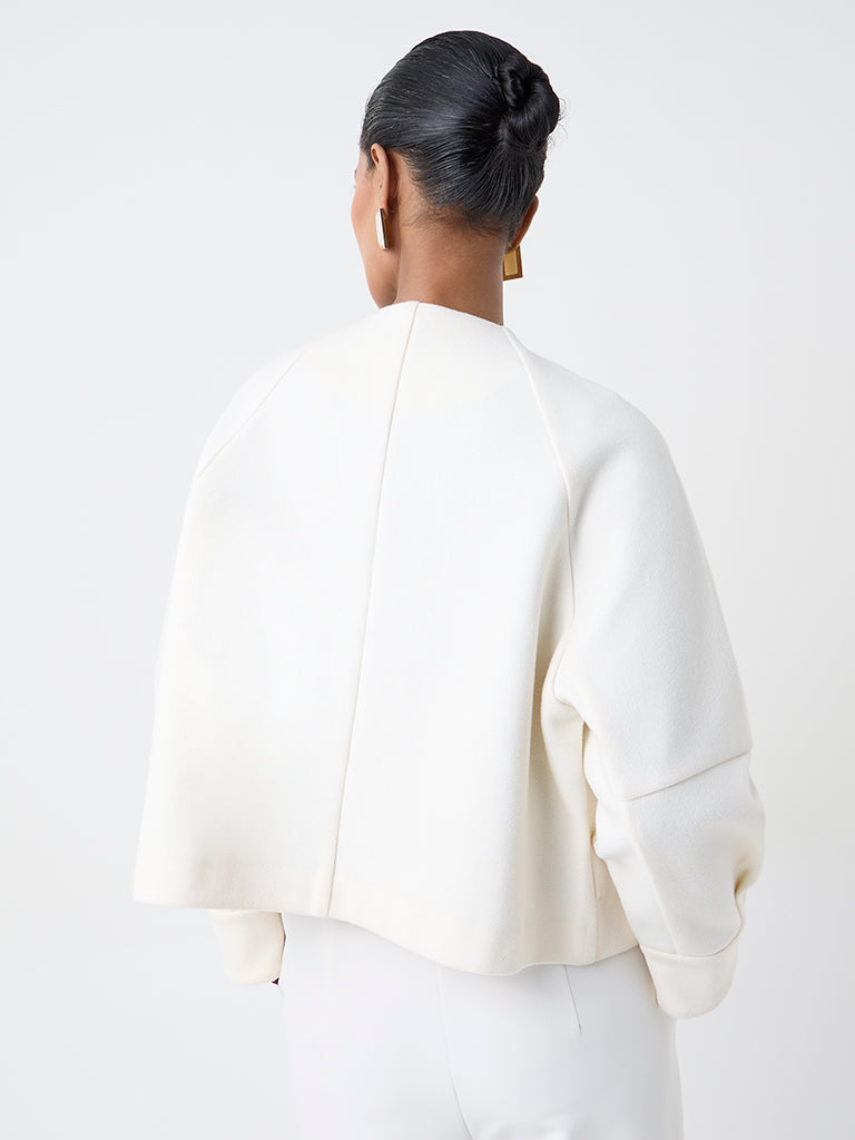 Wardrobe Off-White Solid Jacket