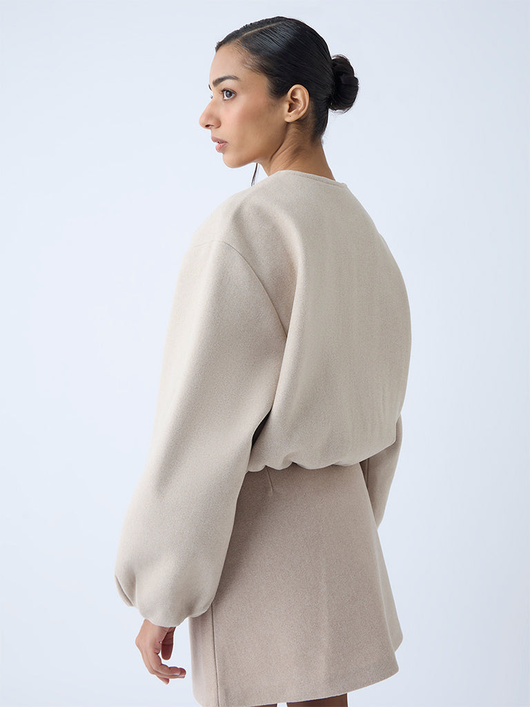 Wardrobe Beige Faux Suede Jacket