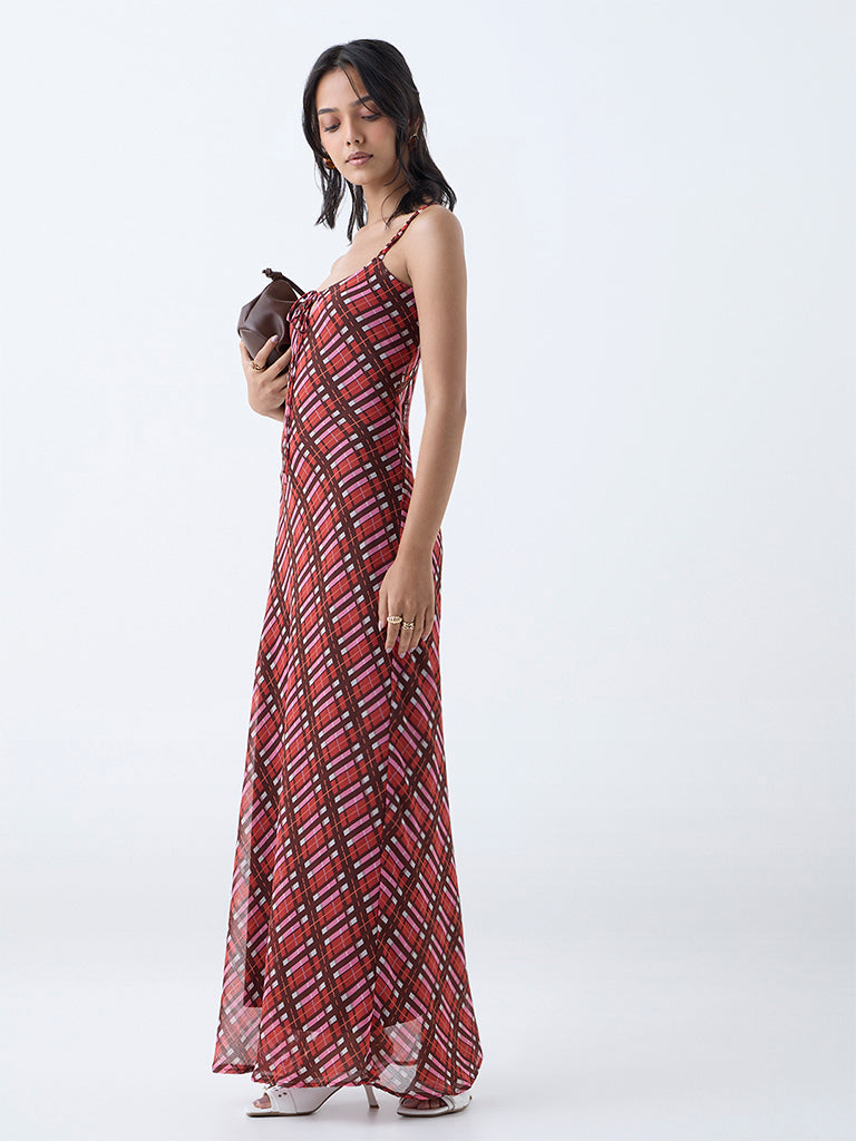 LOV Multicolour Plaid Checkered Slip Dress