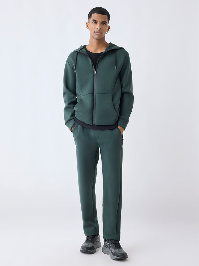 Studiofit Green Relaxed-Fit Hooded Jacket