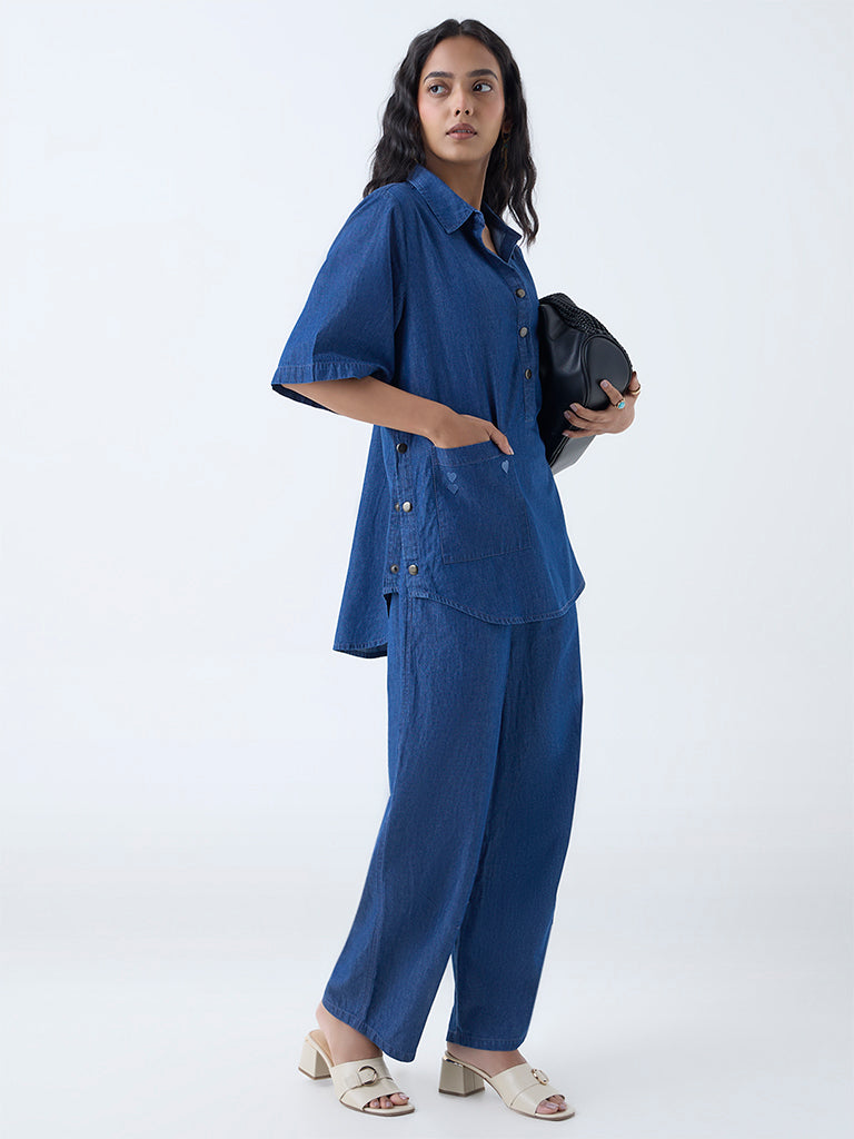 Utsa Dark Blue Denim Kurti