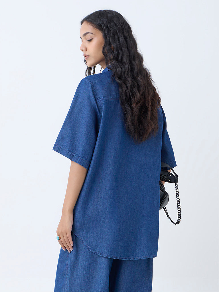 Utsa Dark Blue Denim Kurti