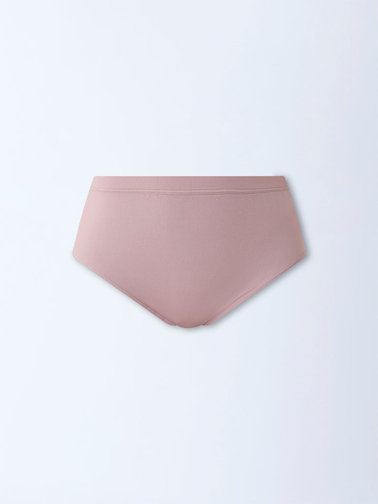Wunderlove Mauve Solid Seam-Free Full Briefs