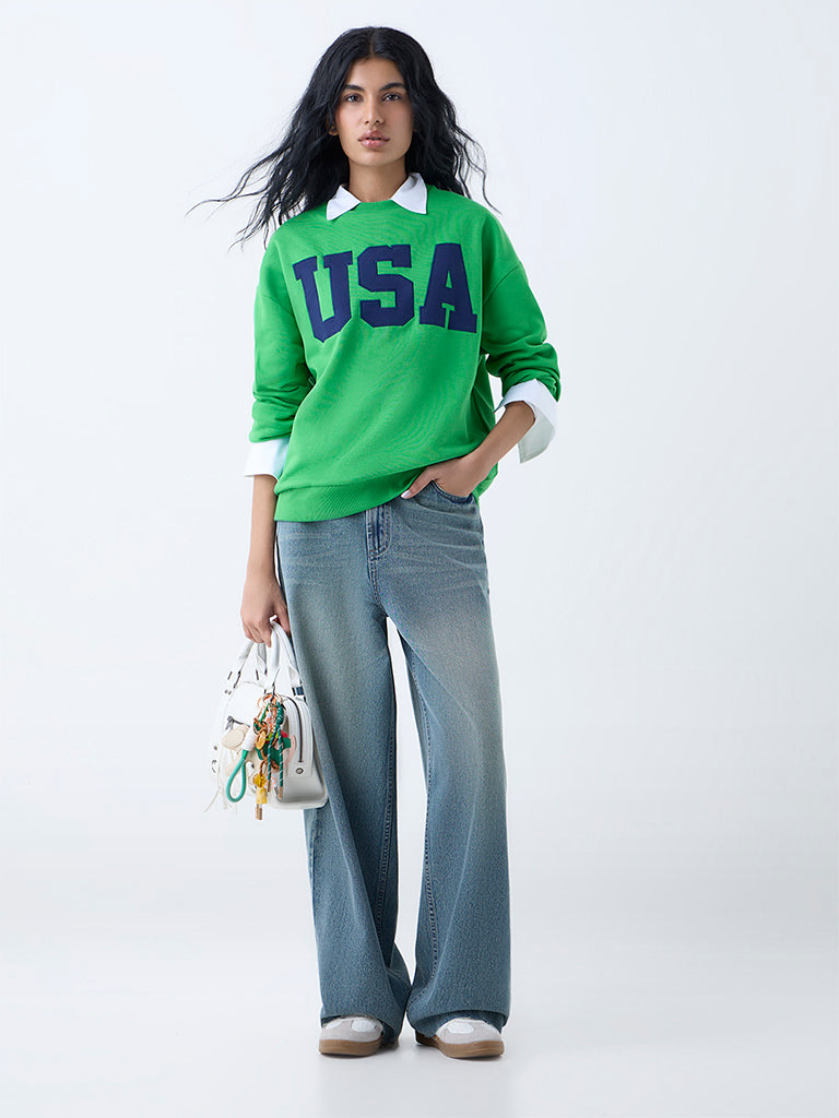 Nuon Blue Faded High-Rise Jeans