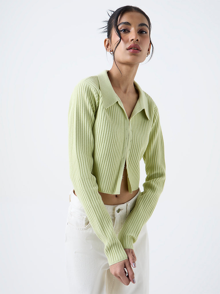 Nuon Mint Self-Striped Top