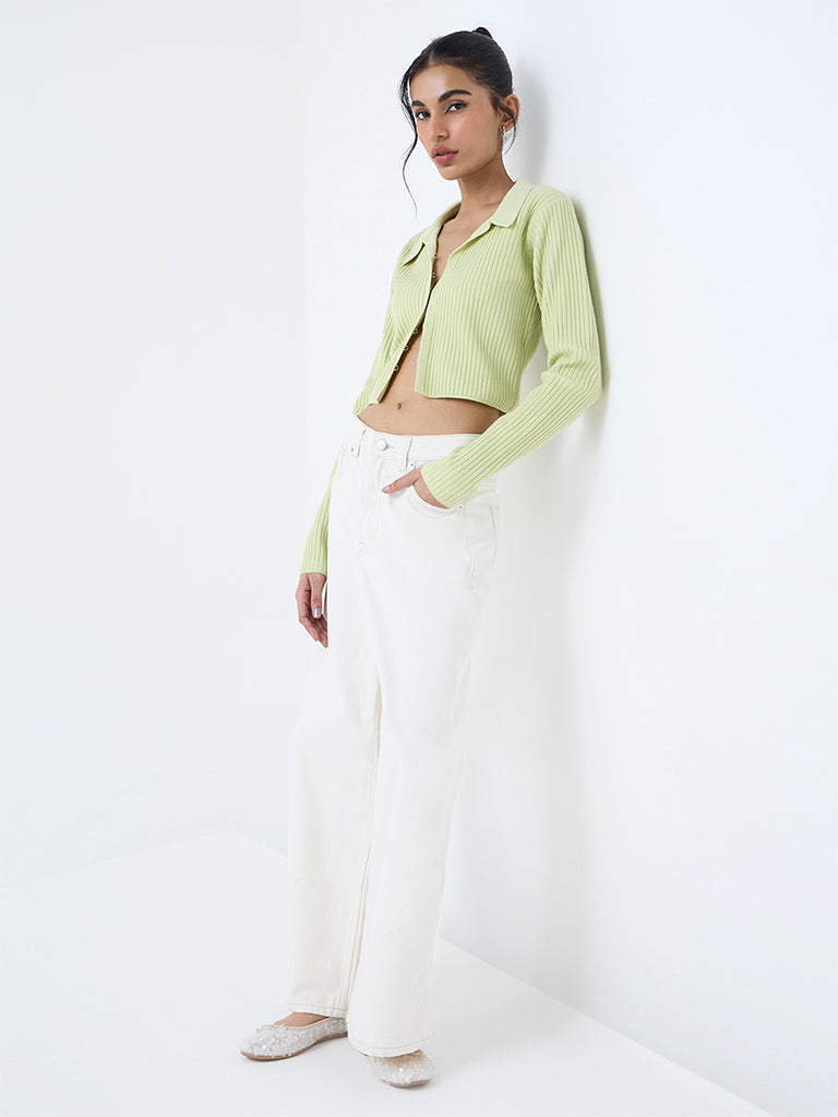 Nuon Mint Self-Striped Top