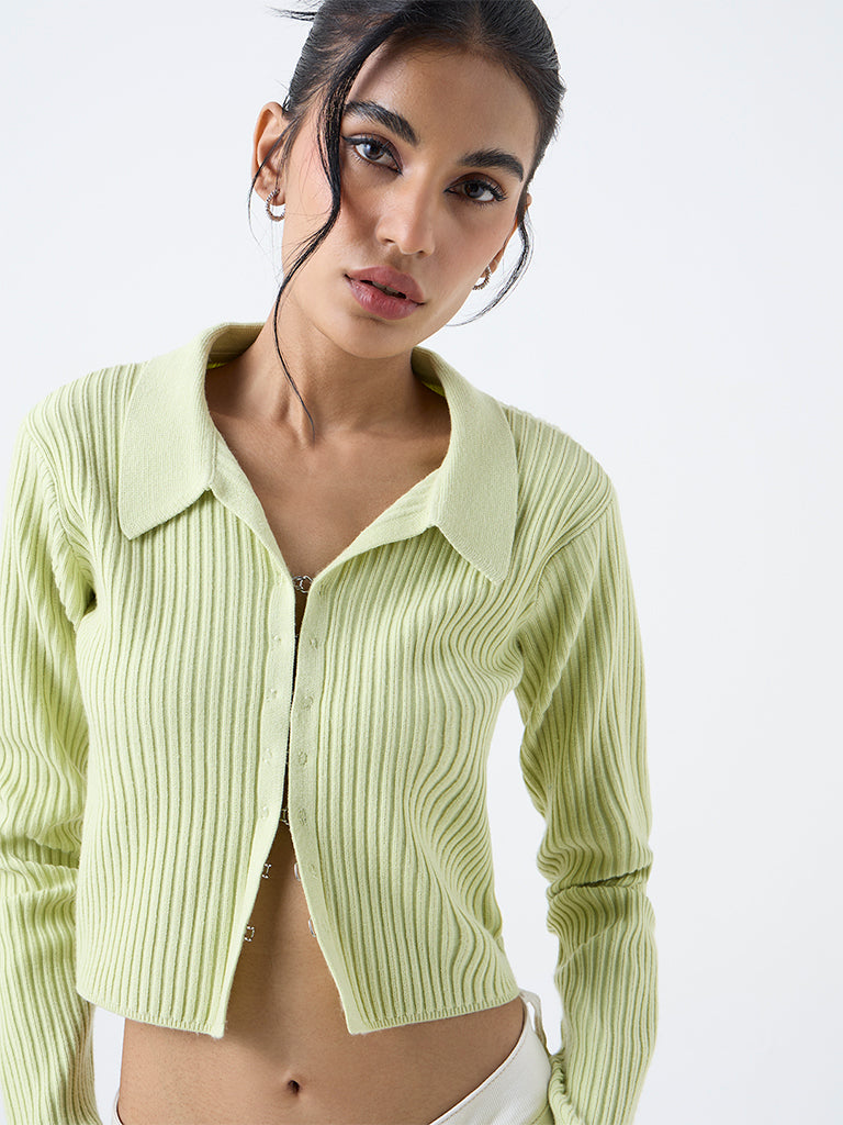 Nuon Mint Self-Striped Top