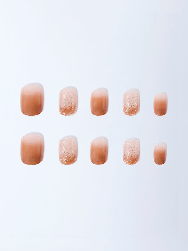 Studiowest Brown Ombre-Finish Press-On Nail Set
