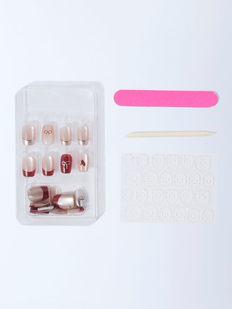 Studiowest Red Hearts and Bow Press-On Nail Set