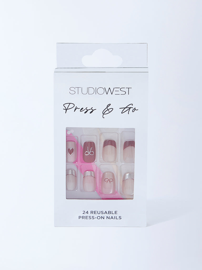 Studiowest Red Hearts and Bow Press-On Nail Set