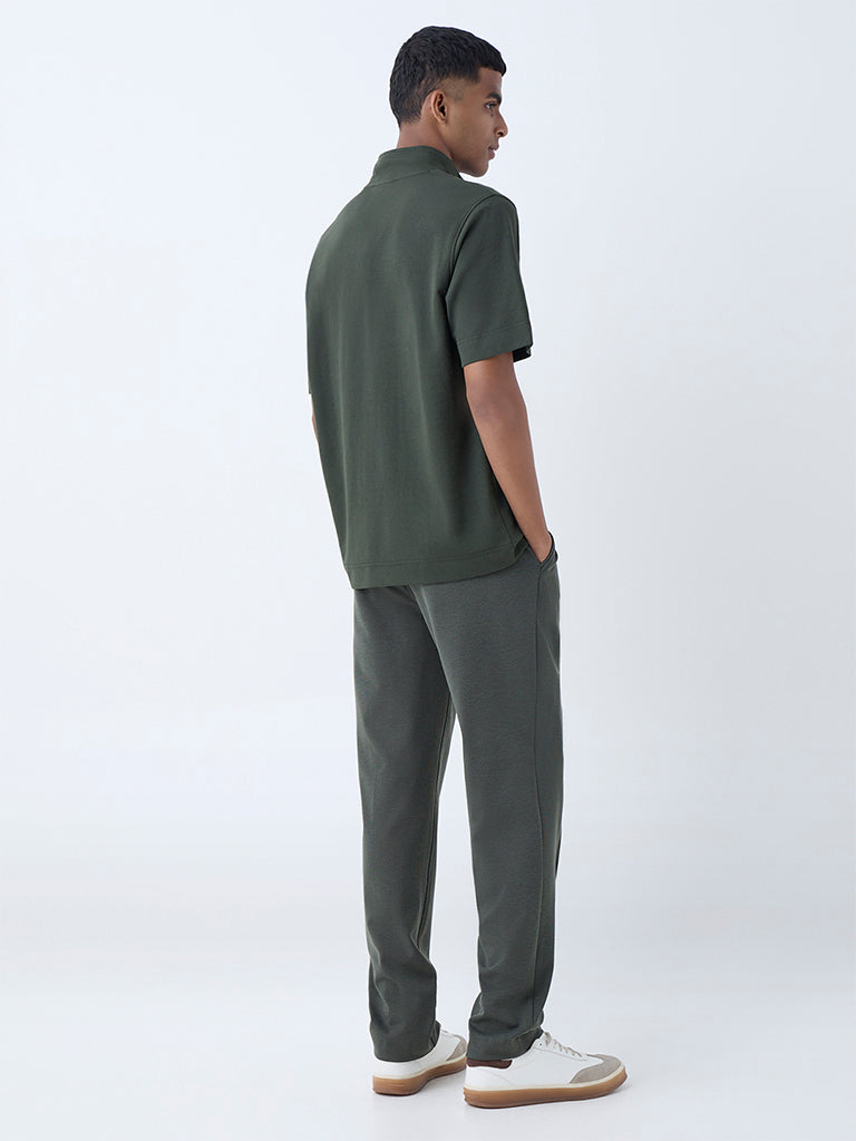 Studiofit Olive Relaxed-Fit Mid-Rise Pants