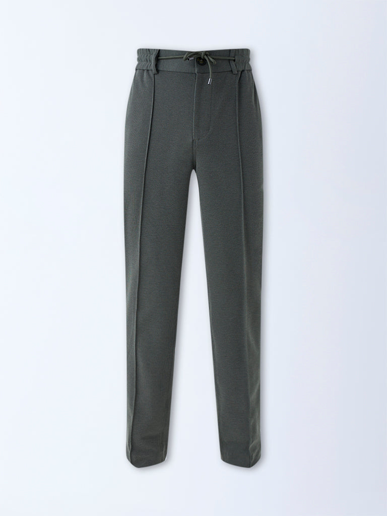 Studiofit Olive Relaxed-Fit Mid-Rise Pants
