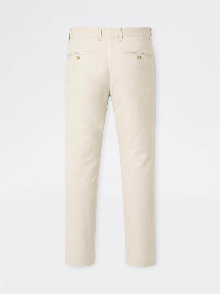 WES Casuals Off-White Relaxed-Fit Mid-Rise Cotton-Blend Chinos