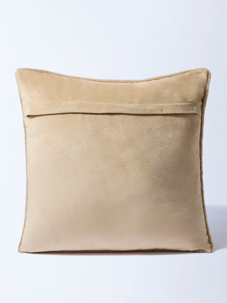 Westside Home Beige Fleece Cushion Cover