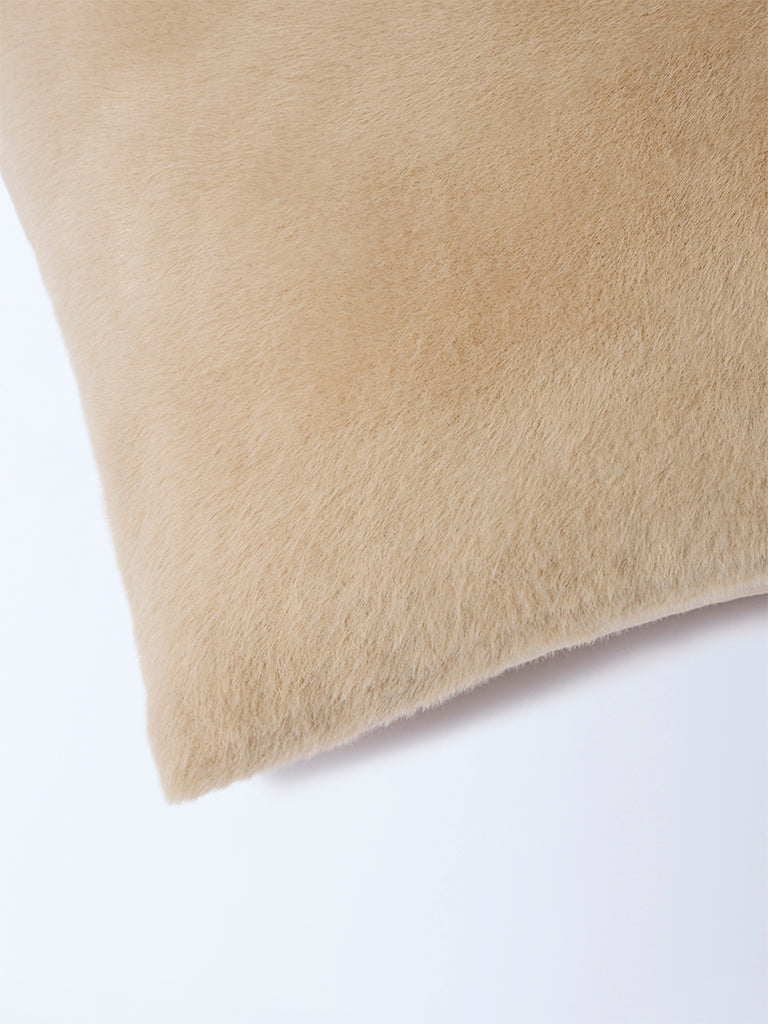 Westside Home Beige Fleece Cushion Cover