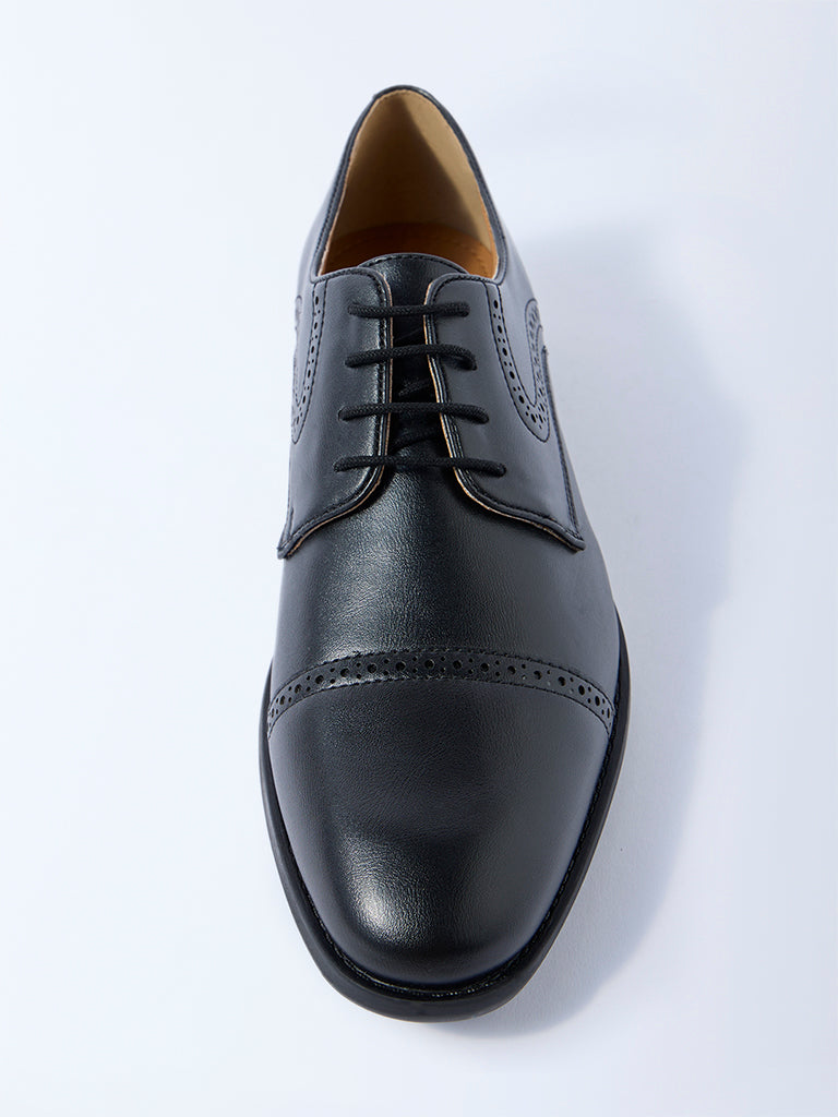 SOLEPLAY Black Perforated Derby Shoes