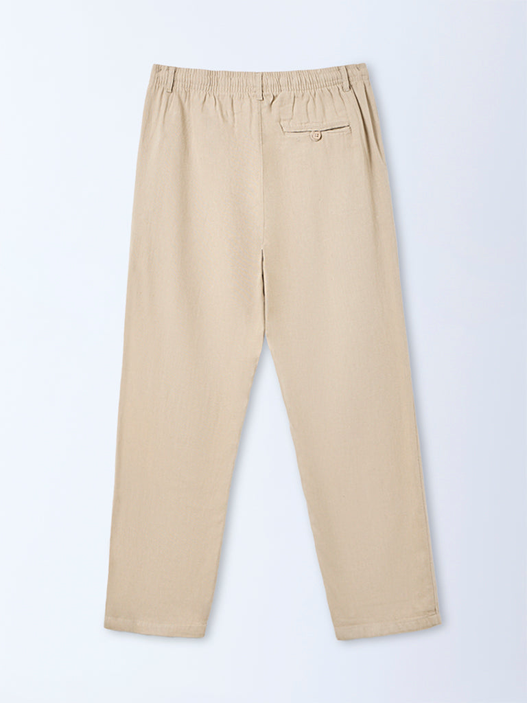 ETA Taupe Mid-Rise Relaxed-Fit Cotton-Blend Chinos