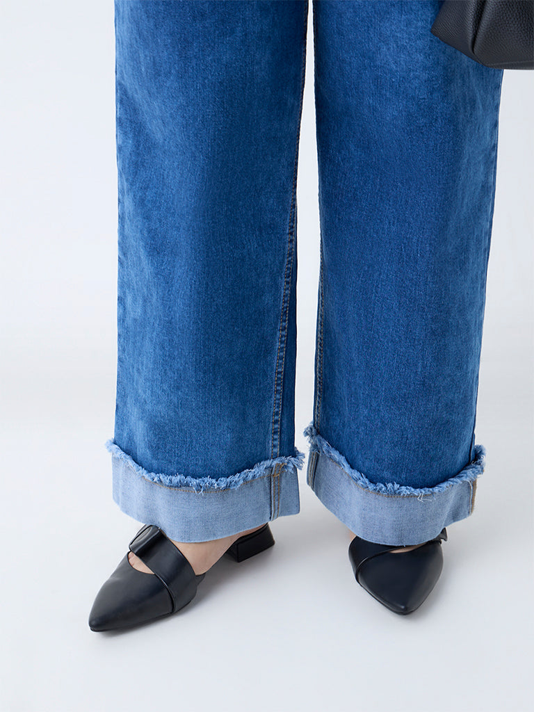 Gia Blue Faded Relaxed-Fit High-Rise Jeans