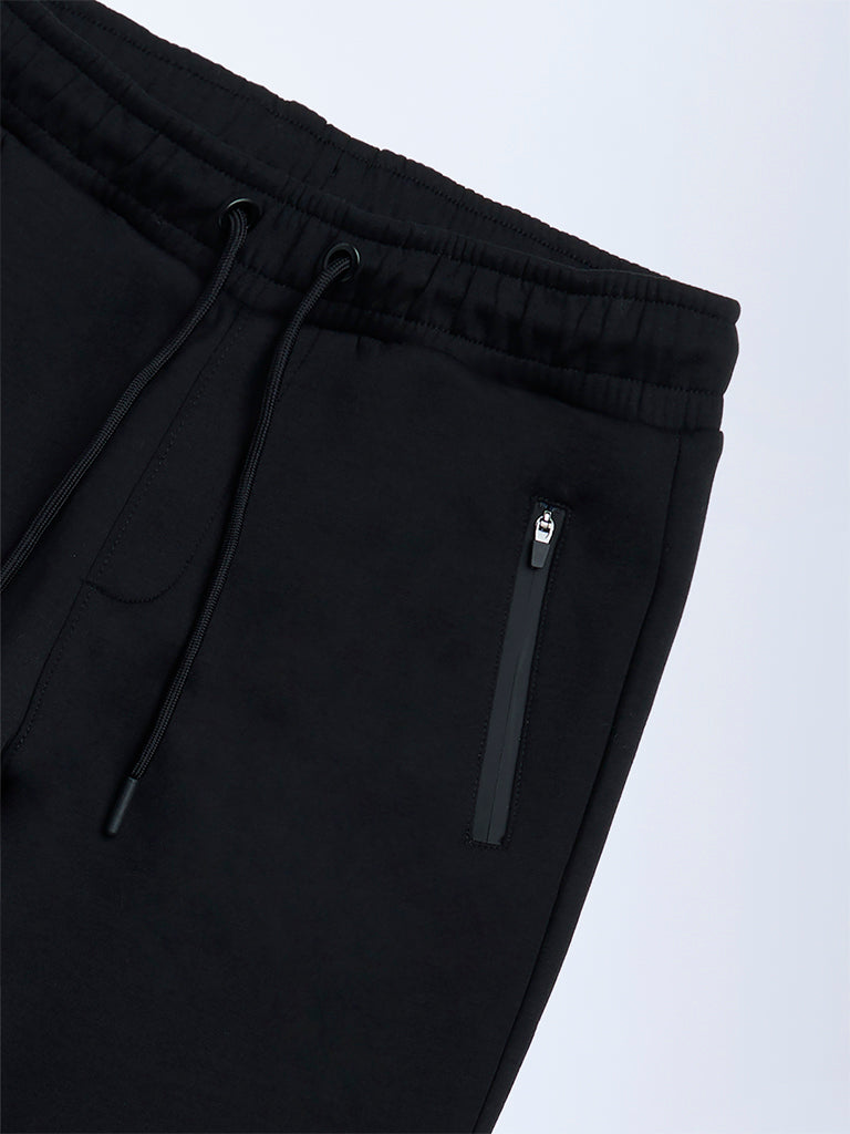 Boys Black Typographic Mid-Rise Pants