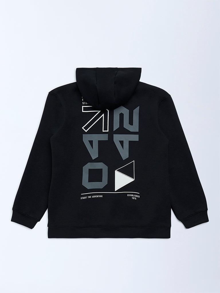 Boys Black Typographic Jacket