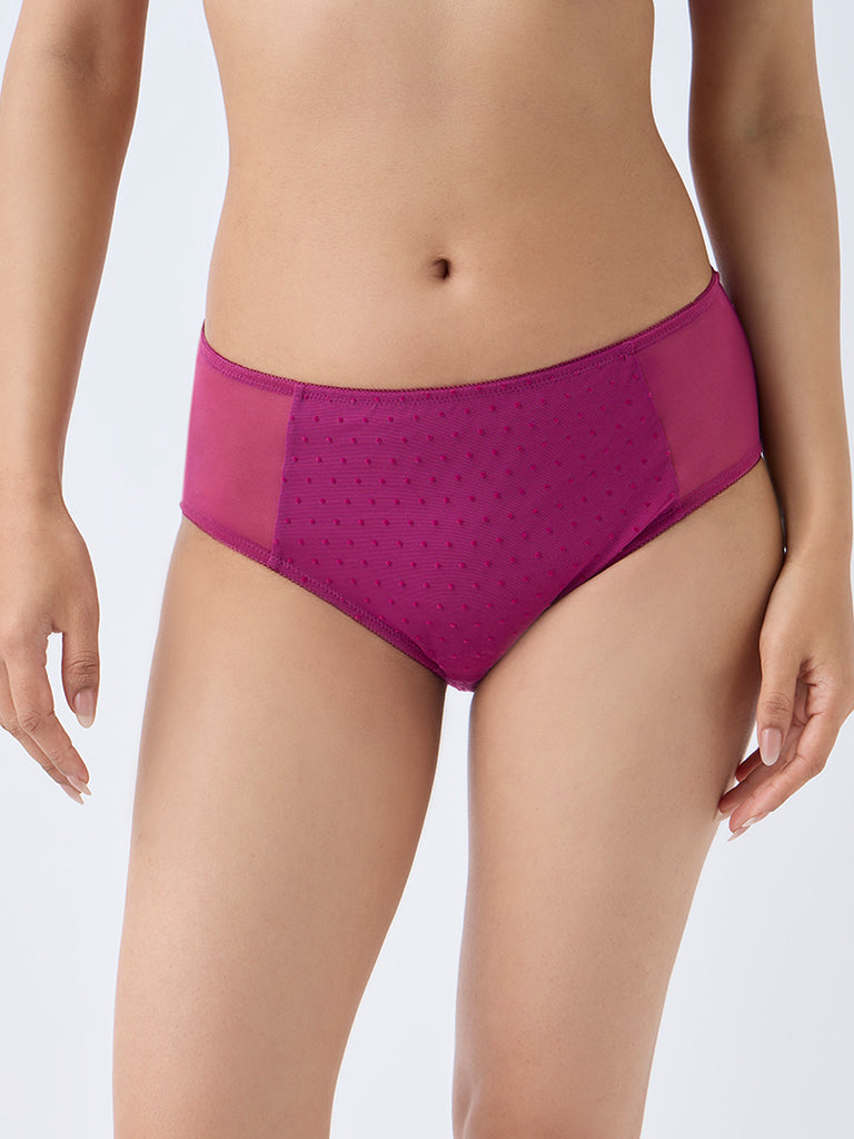 Wunderlove Wine Mesh Briefs