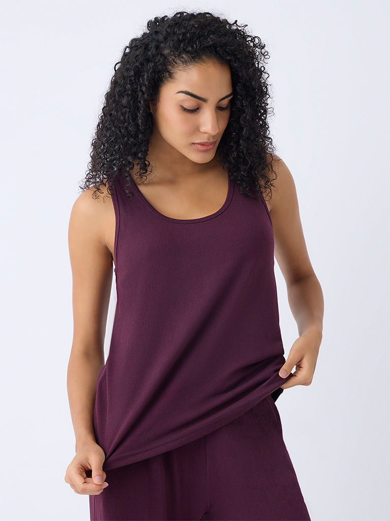 Wunderlove Plum Solid Vest Top