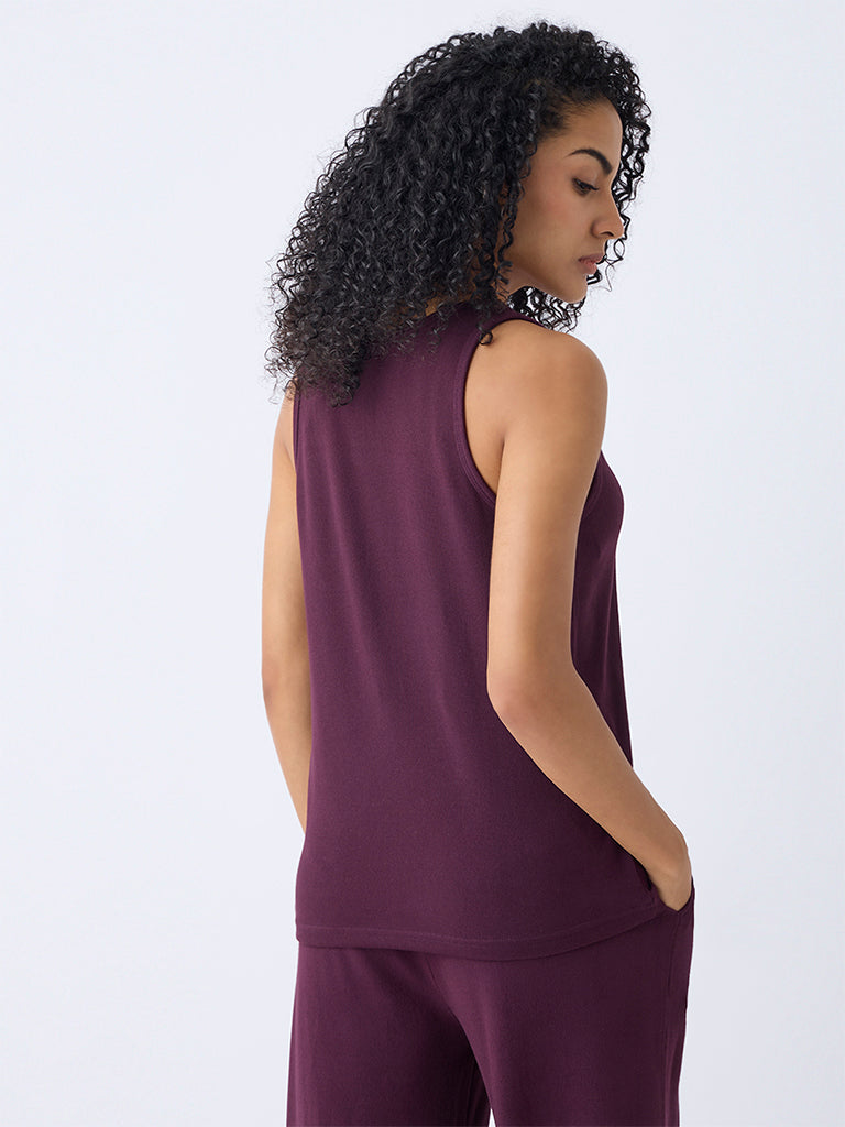 Wunderlove Plum Solid Vest Top