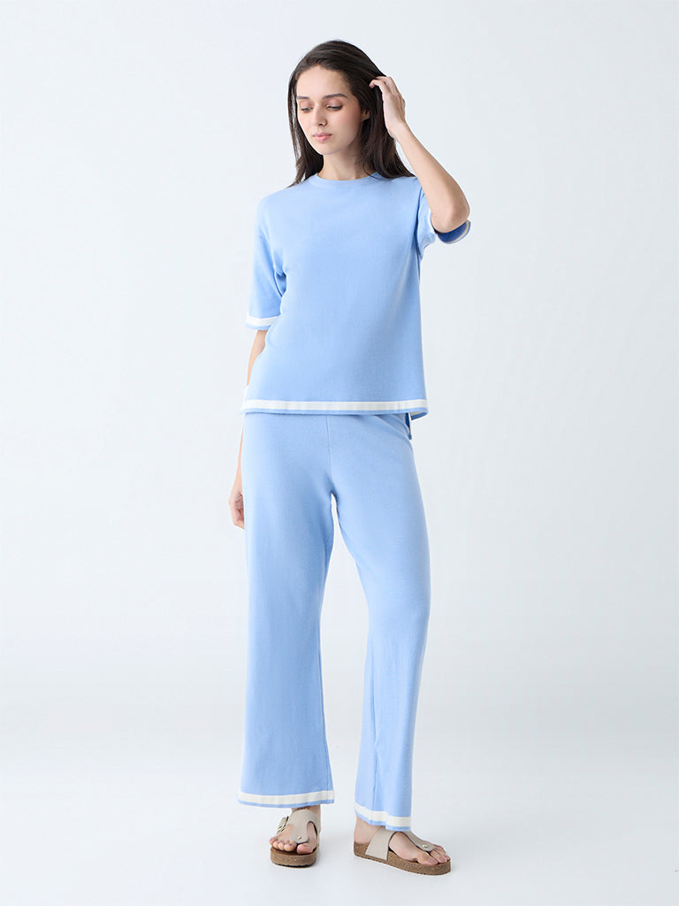 Wunderlove Light Blue Solid T-Shirt