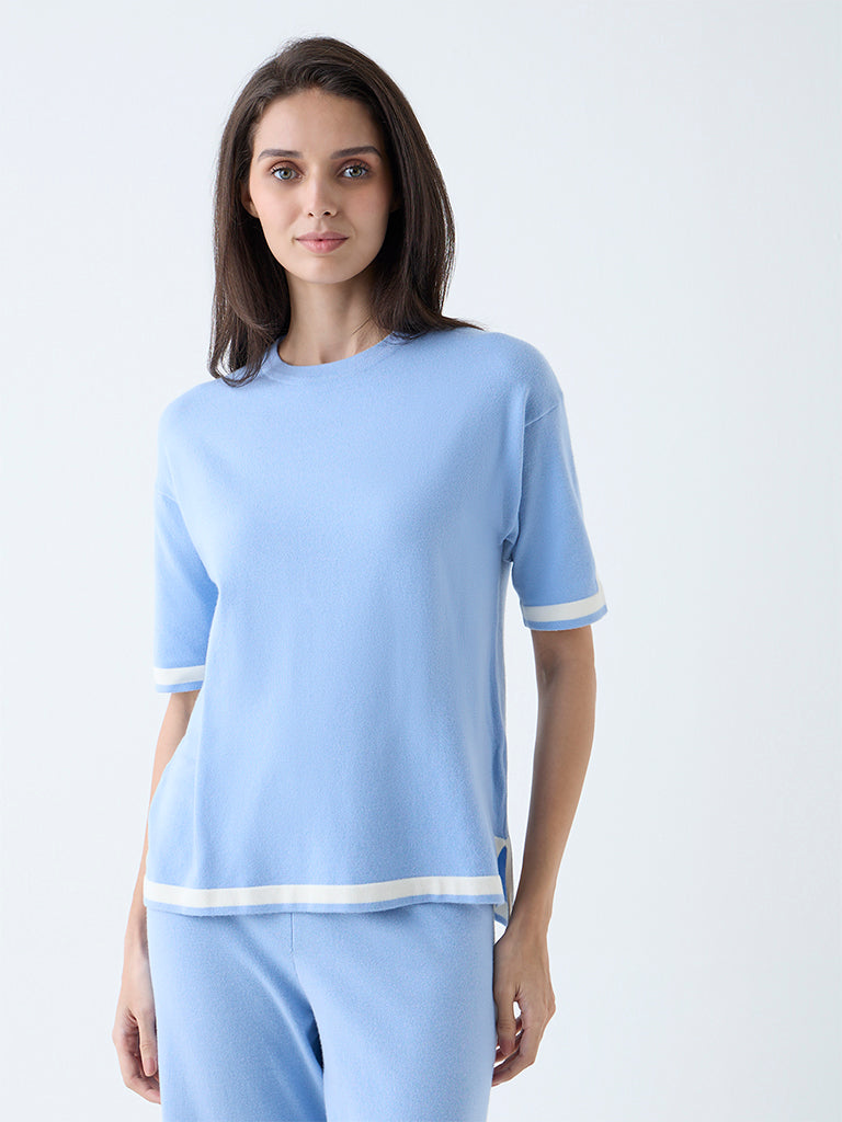 Wunderlove Light Blue Solid T-Shirt