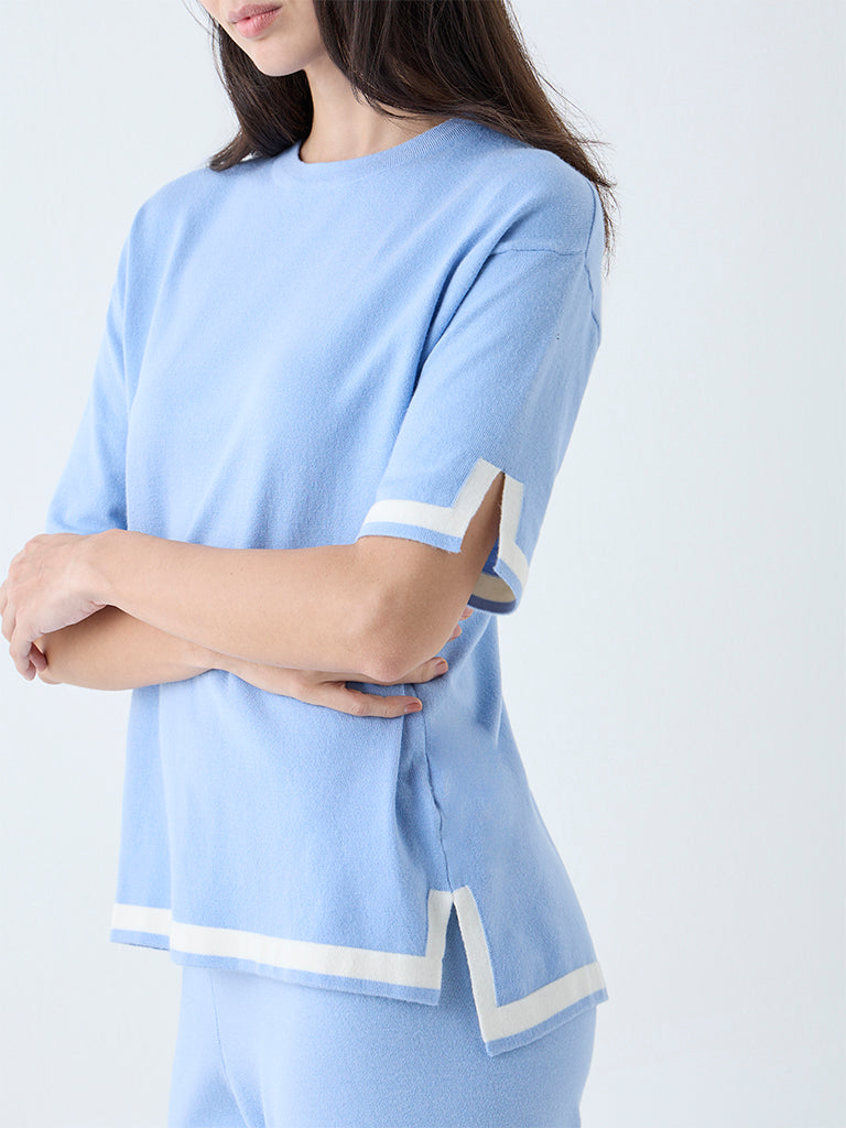 Wunderlove Light Blue Solid T-Shirt