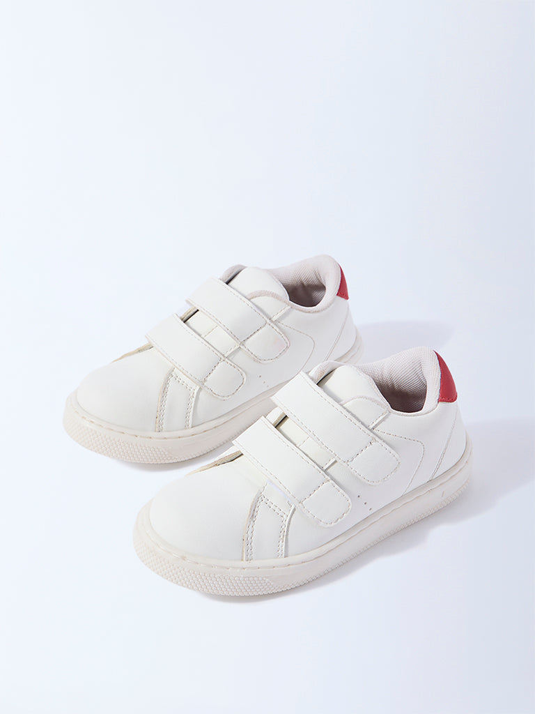 Yellow White Velcro-Strap Shoes