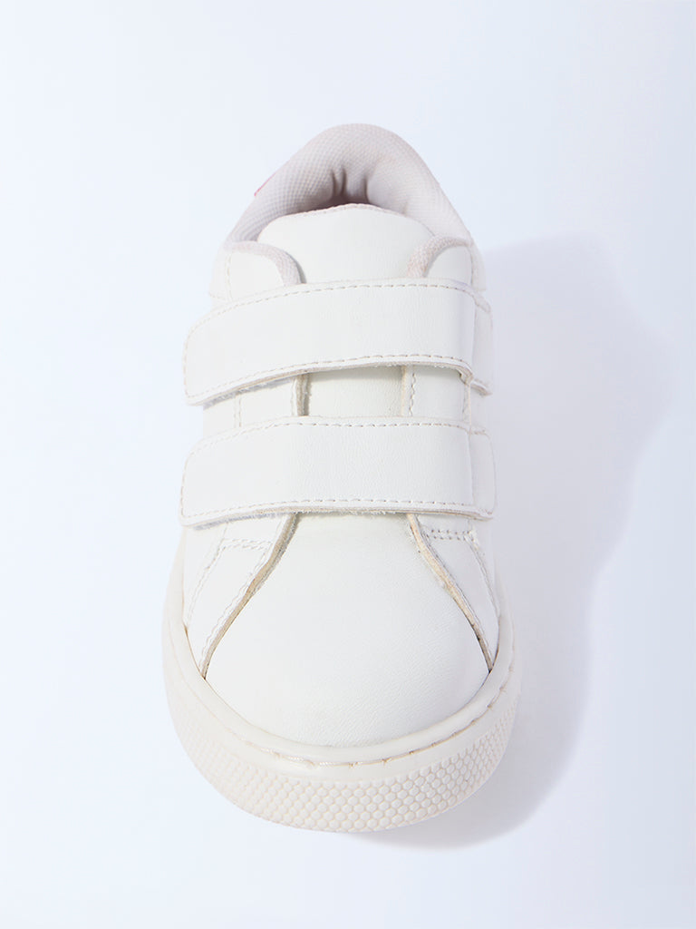 Yellow White Velcro-Strap Shoes