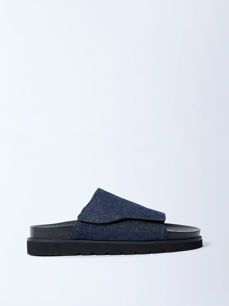SOLEPLAY Navy Denim Pool Slides