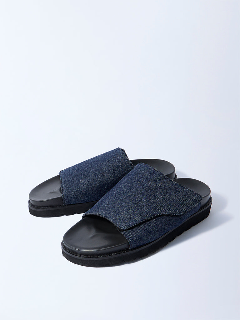 SOLEPLAY Navy Denim Pool Slides