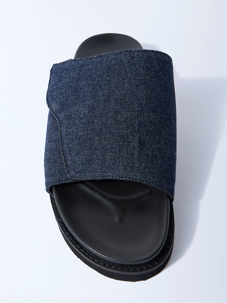 SOLEPLAY Navy Denim Pool Slides
