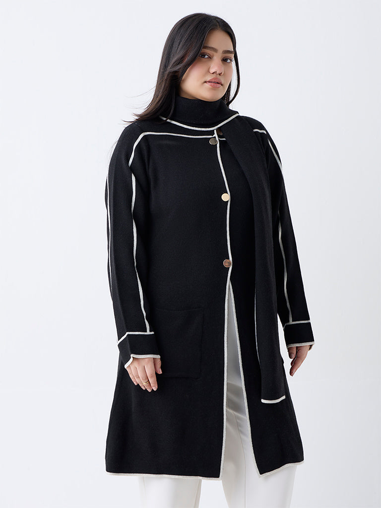 Gia Black Solid Cardigan