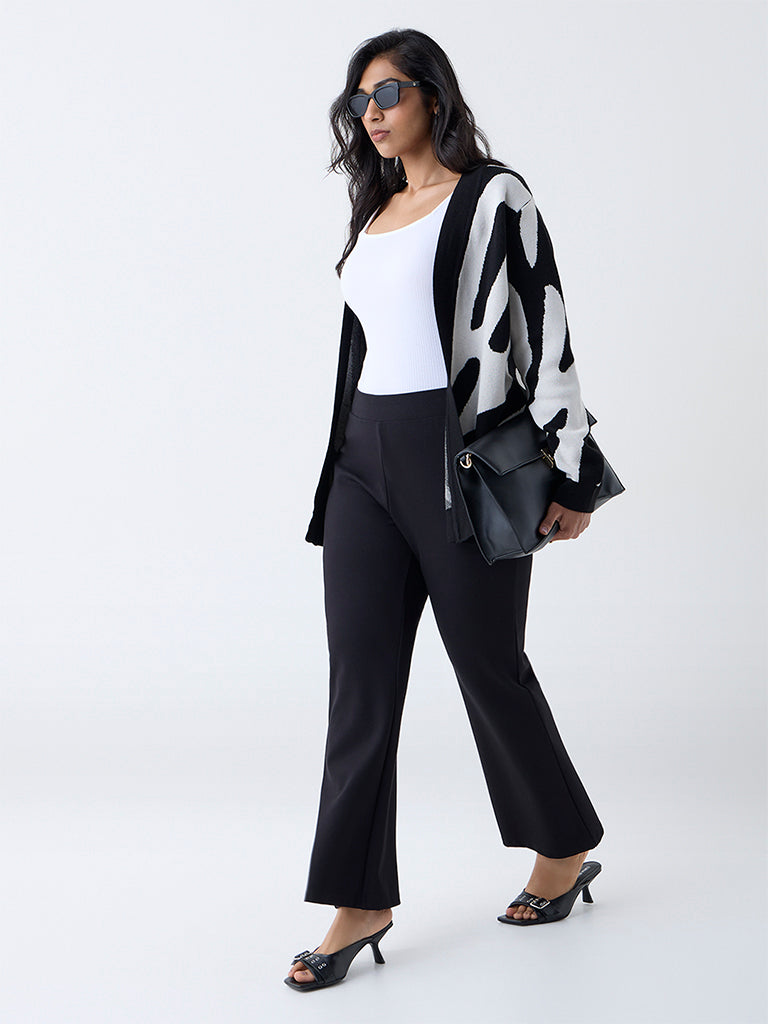 Gia Black Abstract Printed Cardigan