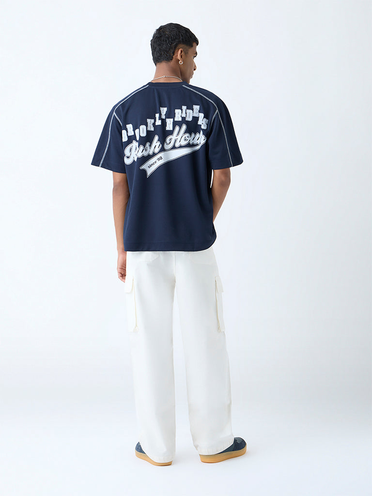 Nuon Off-White Relaxed-Fit Mid-Rise Jeans