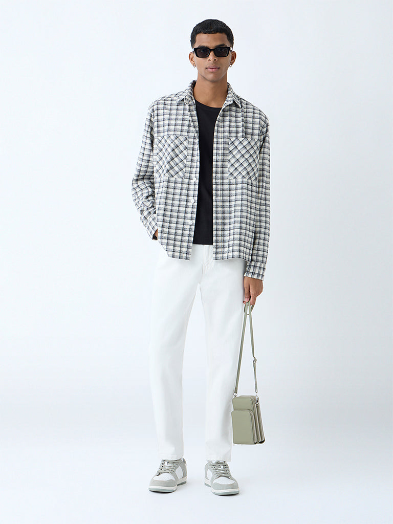 Nuon White Slim-Fit Mid-Rise Jeans
