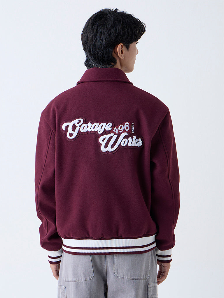Nuon Wine Typographic Relaxed-Fit Jacket