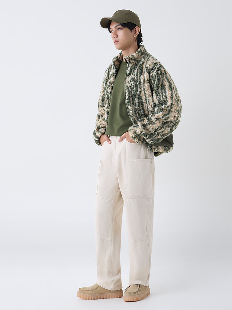 Nuon Green Relaxed-Fit Fleece Jacket