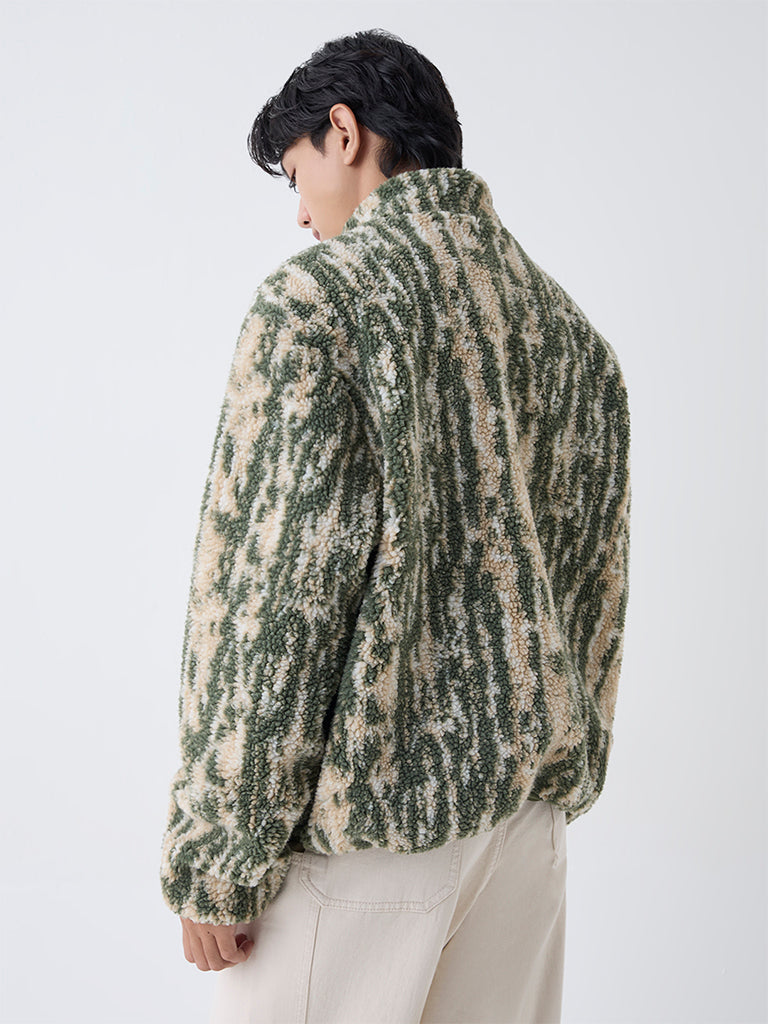 Nuon Green Relaxed-Fit Fleece Jacket