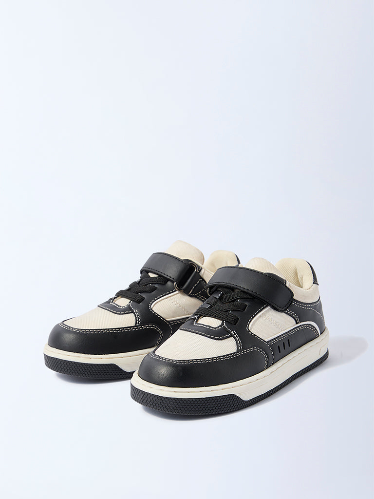 Westside Yellow Boys Black Colour-Blocked Lace-Up Sneakers for Casual Wear Full View