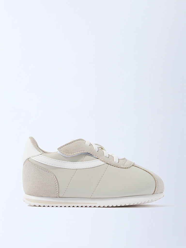 Yellow Grey Suede Lace-Up Sneakers