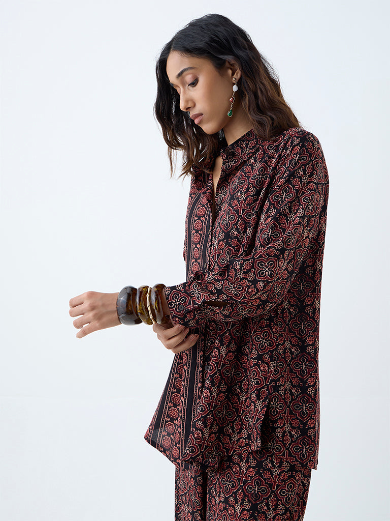 Buy Utsa Black Printed Ethnic Tunic from Westside