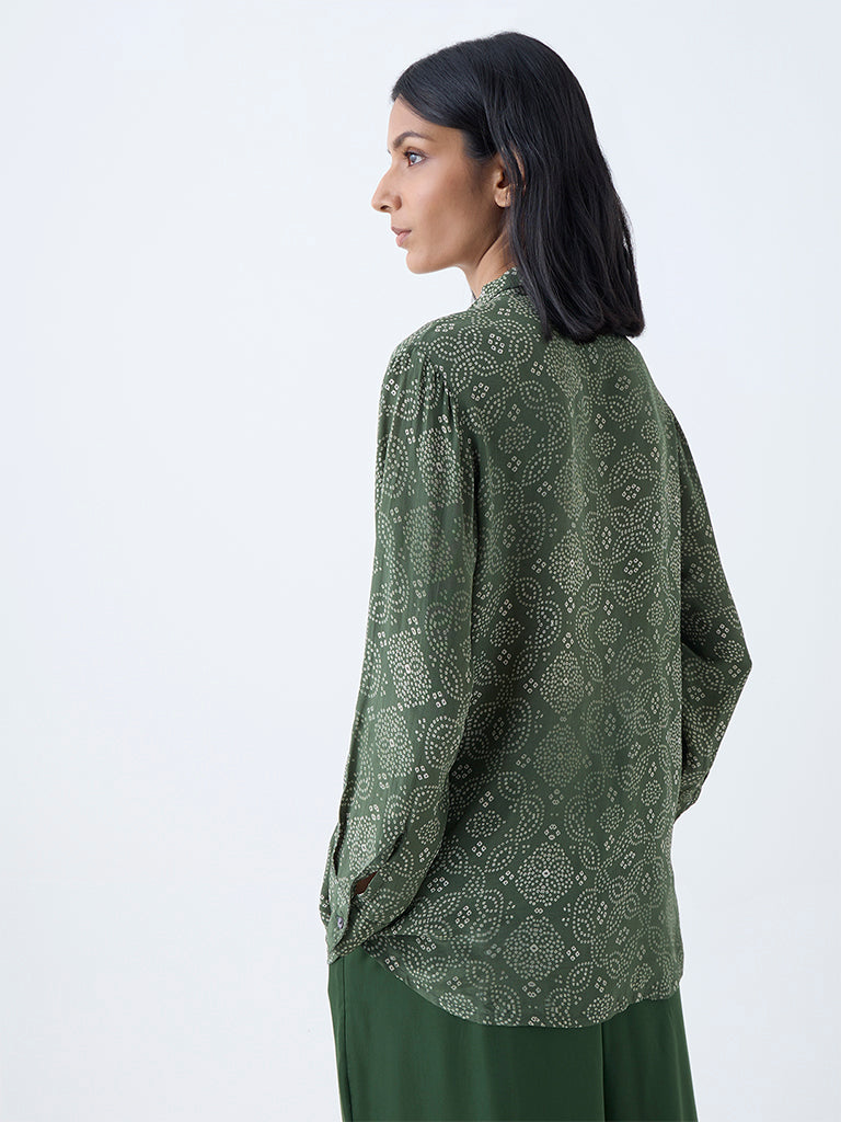 Buy Zuba Dark Green Bandhani Printed Tunic from Westside