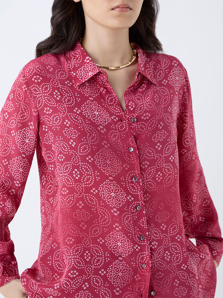 Buy Zuba Red Bandhani Printed Tunic from Westside