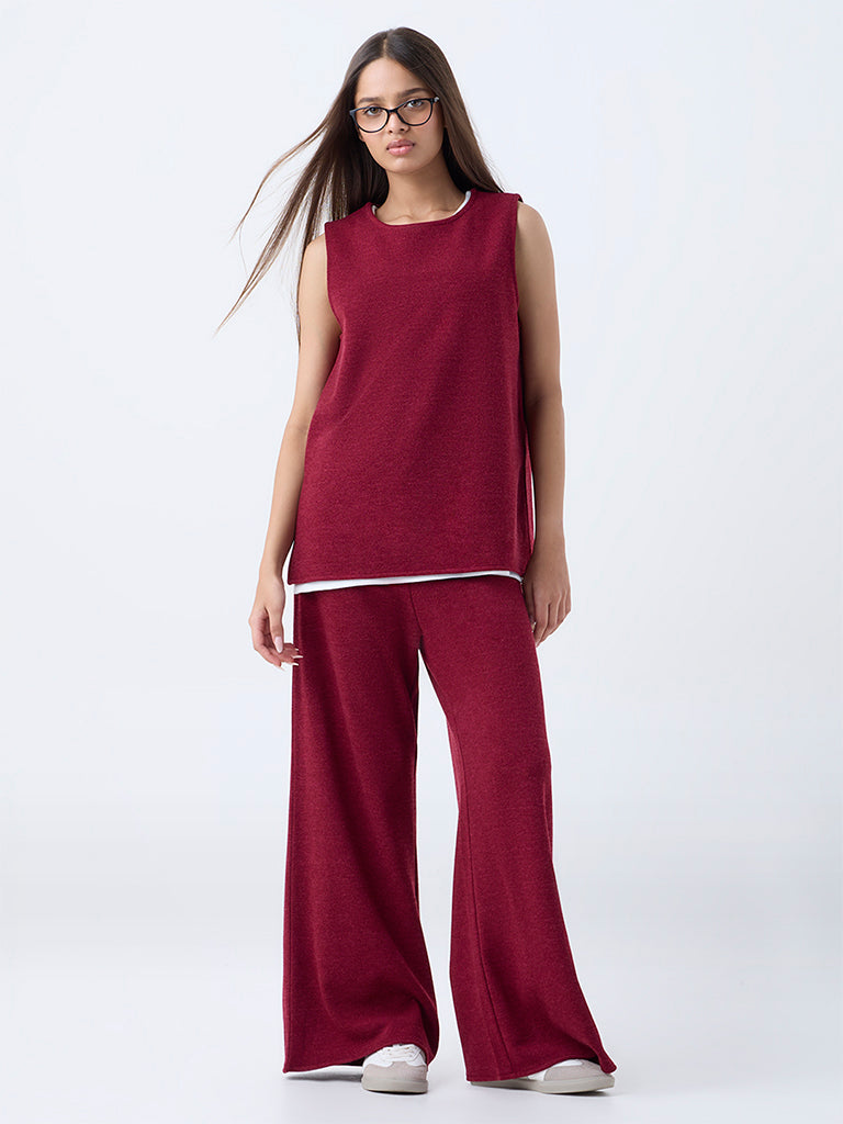 LOV Burgundy Solid Top
